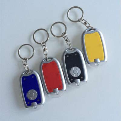 plastic led key chain lamp print various logo for advertising